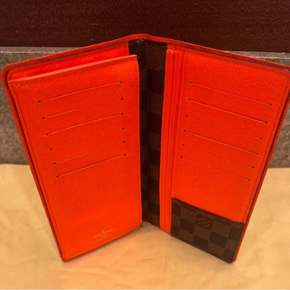 Louis Vuitton Vibrant Orange and Dark Brown Wallet